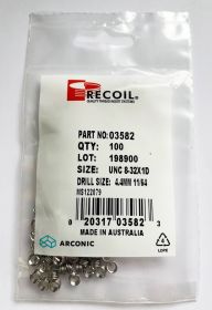 UNC 8-32x1D wire thread inserts (bag of 100)