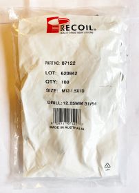 M12-1.5X1D Recoil wire thread inserts (bag of 100) 